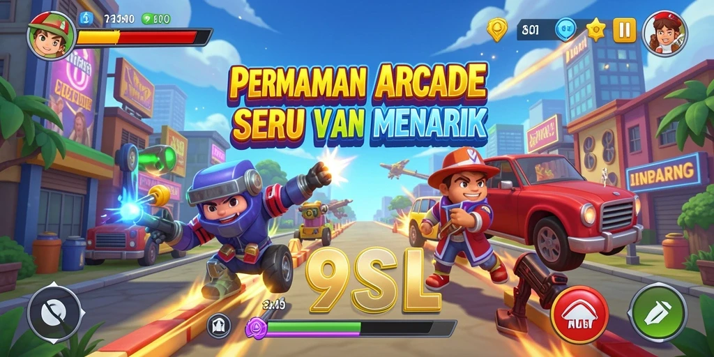 Tangkapan layar gameplay menampilkan tingkat keseruan dalam permainan Arcade.