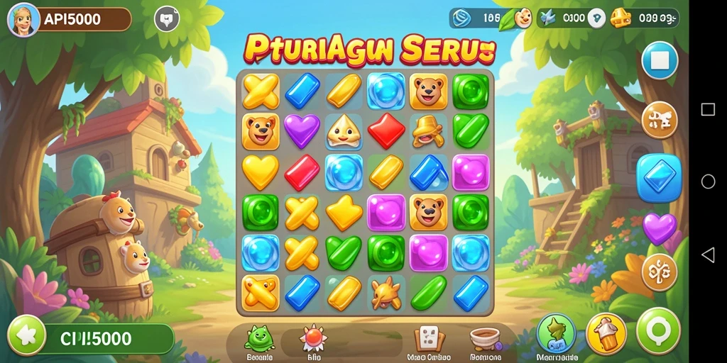 Gameplay seru dalam game Match-3 yang penuh warna.
