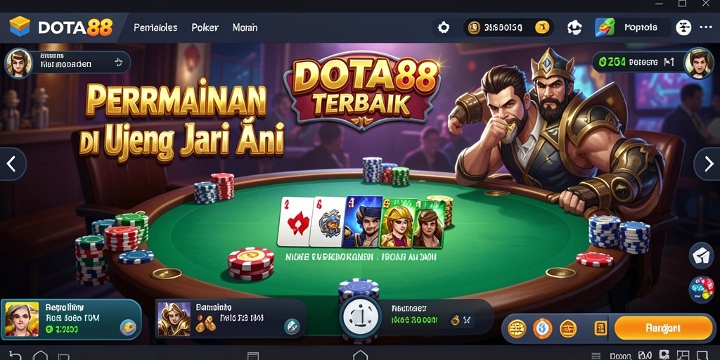 Tampilan gameplay DOTA88 yang seru dan menegangkan dalam permainan Poker.
