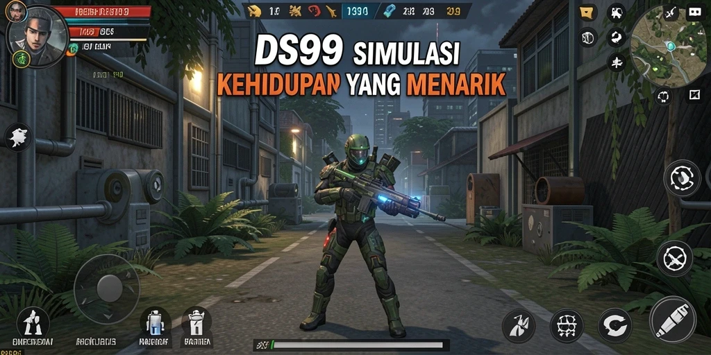 Screenshot utama DS99 menampilkan gameplay simulasi kehidupan yang menarik.