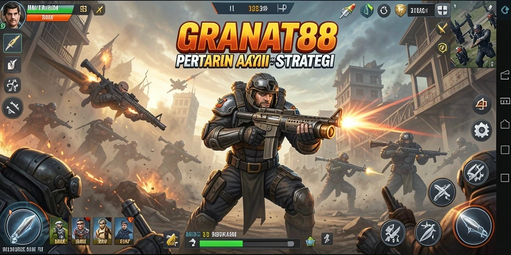 Tampilan gameplay GRANAT88 dengan aksi pertarungan seru.