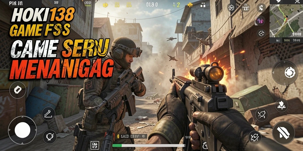 Screenshot gameplay menegangkan HOKI138 dengan aksi tembak menembak.