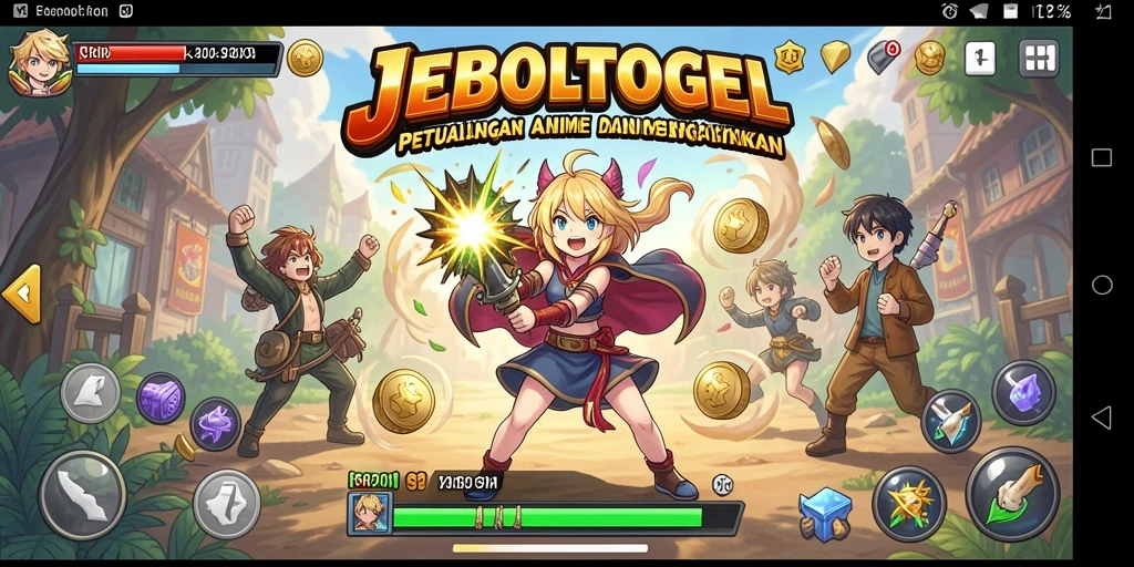 Tampilan gameplay menampilkan aksi seru dalam dunia Anime.