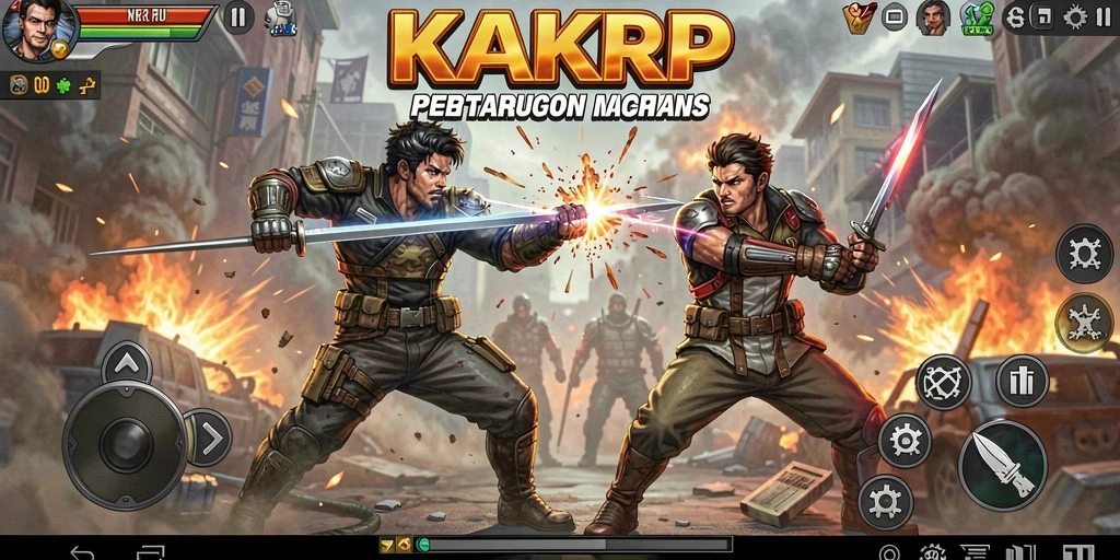 Screenshot KAKRP menampilkan aksi pertarungan yang seru dan dinamis.