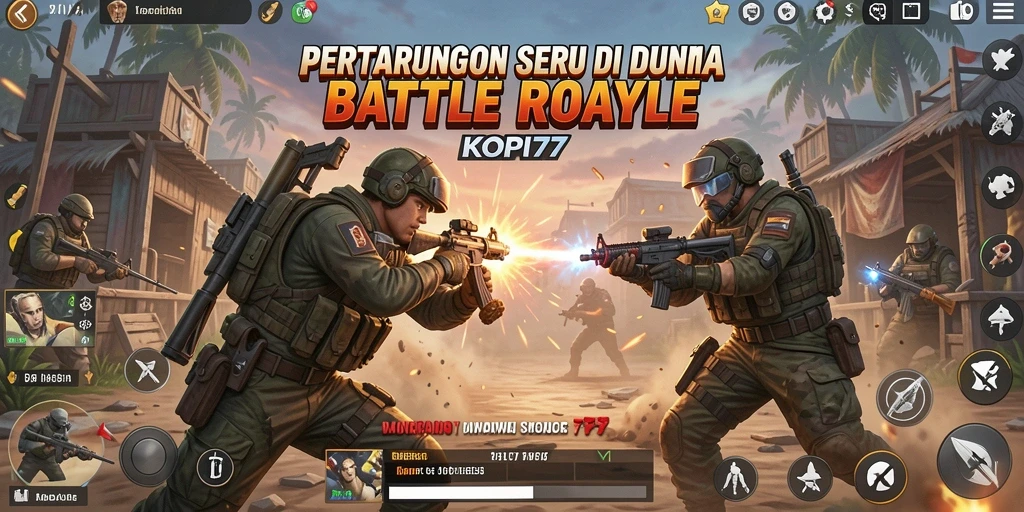 Tampilan aksi seru di KOPI77 saat pertempuran Battle Royale.