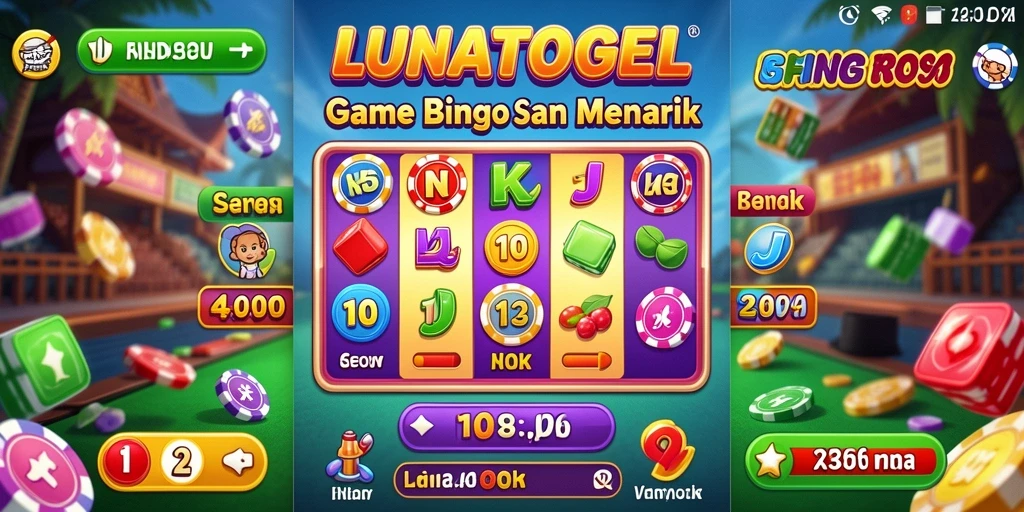 Tampilan screenshot LUNATOGEL yang menunjukkan gameplay Bingo yang seru.