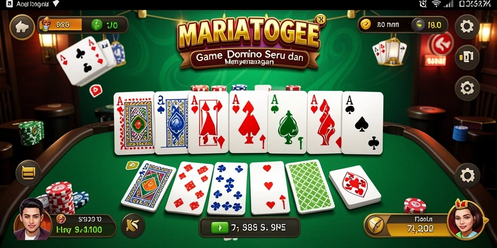 Screenshot MARIATOGEL menampilkan gameplay seru permainan Domino.