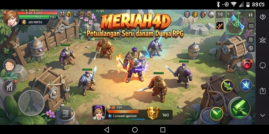 Screenshot gameplay MERIAH4D yang menunjukkan pertarungan epik antar karakter.