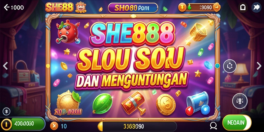 Tampilan menarik dari gameplay slot di SHE888.