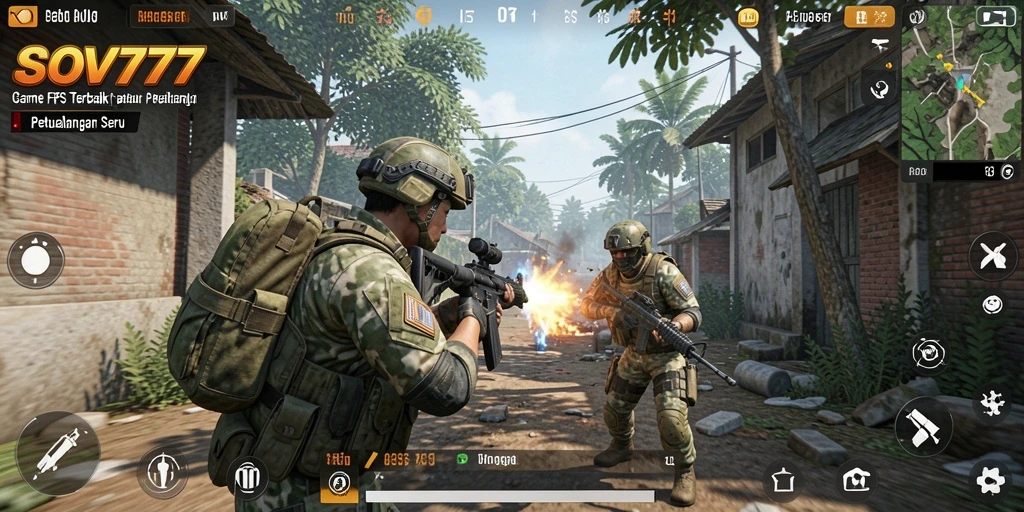 Screenshot SOV777 menampilkan aksi tembak-menembak yang mendebarkan dalam mode FPS.