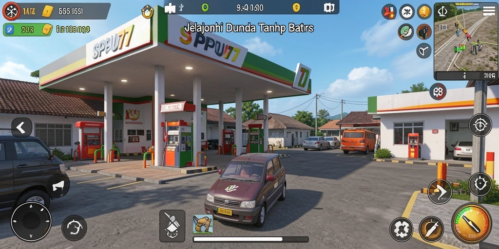 Screenshot SPBU77 menampilkan gameplay eksplorasi Open World yang seru.