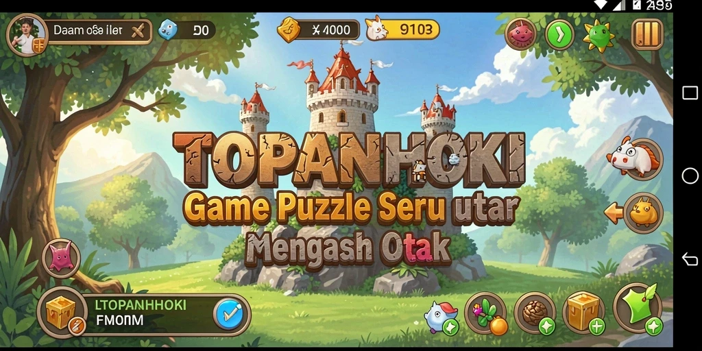Screenshot gameplay TOPANHOKI menampilkan teka-teki menarik untuk dipecahkan.