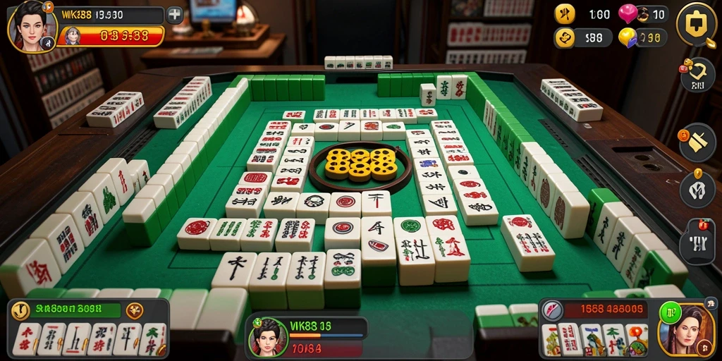 Tampilan menarik dari gameplay Mahjong di WK888.
